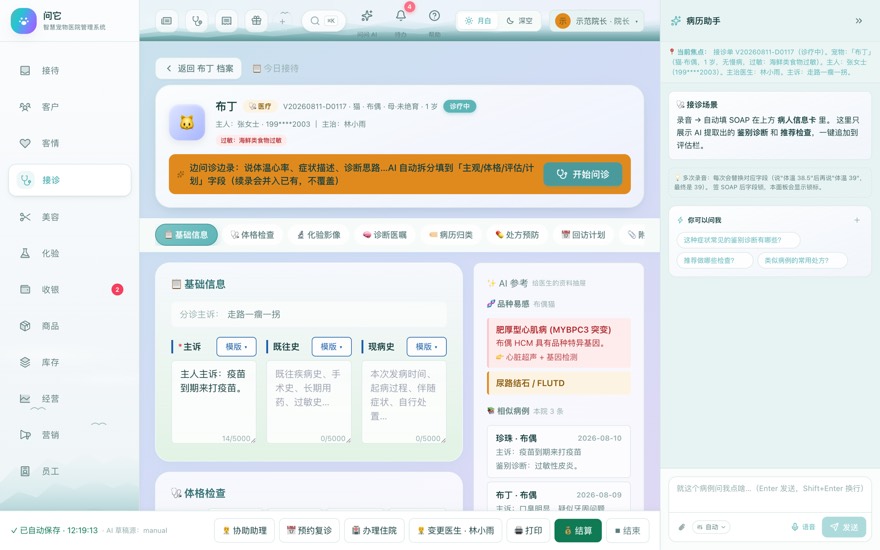 接诊与电子病历 界面截图
